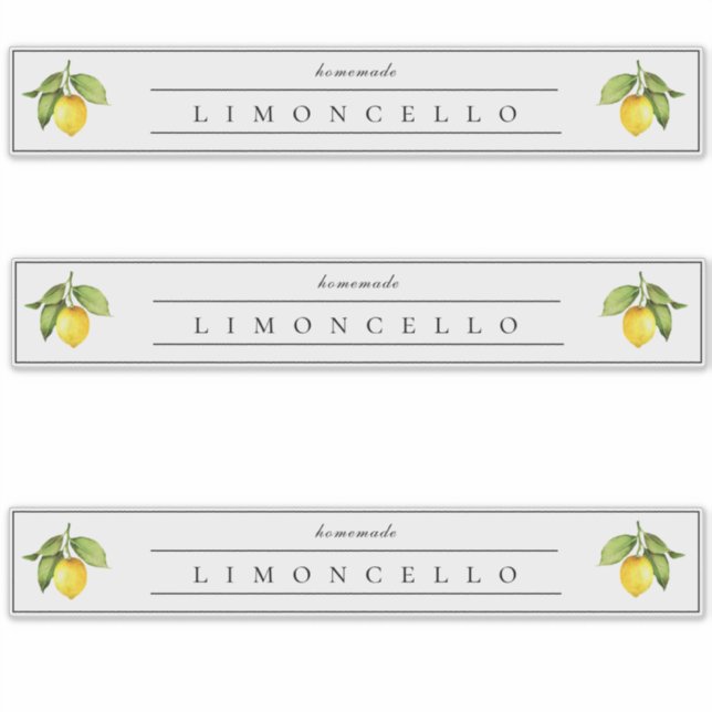 Rustic Homemade Limoncello Display Label  (Front)