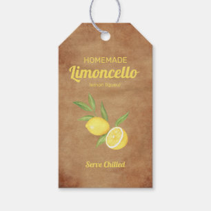Rustic Homemade Limoncello Lemon Liqueur Gift Tags