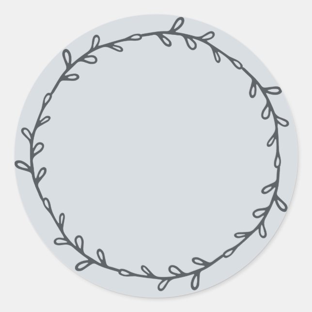 Rustic Homemade Pastel Blue Write On Classic Round Sticker (Front)