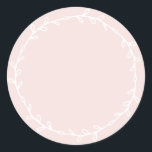 Rustic Homemade Pastel Pink Write On Classic Round Classic Round Sticker<br><div class="desc">Rustic, simple and modern write on homemade sticker with a lovely white foliage wreath on a pastel pink background. Simply write your name and the product name on the label. Exclusively designed for you by Happy Dolphin Studio. If you need any help or matching products, please contact us at happydolphinstudio@outlook.com....</div>