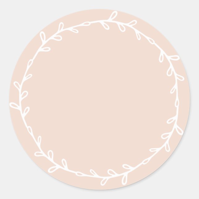 Rustic Homemade Pastel Pink Write On Classic Round Sticker (Front)