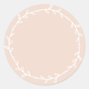 Rustic Homemade Pastel Pink Write On Classic Round Sticker