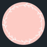 Rustic Homemade Pastel Pink Write On Classic Round Sticker<br><div class="desc">Rustic, simple and modern write on homemade sticker with a lovely white foliage wreath on a pastel pink background. Simply write your name and the product name on the label. Exclusively designed for you by Happy Dolphin Studio. If you need any help or matching products, please contact us at happydolphinstudio@outlook.com....</div>