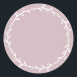 Rustic Homemade Pastel Purple Write On Classic Round Sticker<br><div class="desc">Rustic, simple and modern write on homemade sticker with a lovely white foliage wreath on a pastel purple background. Simply write your name and the product name on the label. Exclusively designed for you by Happy Dolphin Studio. If you need any help or matching products, please contact us at happydolphinstudio@outlook.com....</div>