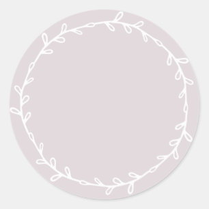 Rustic Homemade Pastel Purple Write On Classic Round Sticker