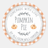 Rustic Homemade Pumpkin Pie Orange Check