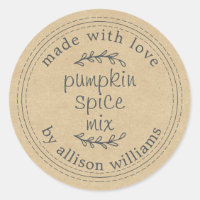 Rustic Homemade Pumpkin Spice Mix Kraft Paper