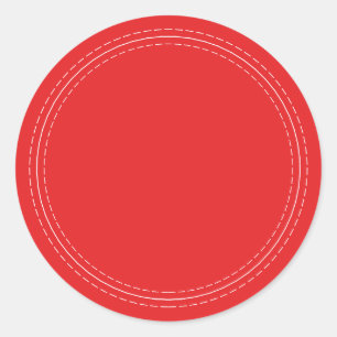 Rustic Homemade Simple Bright Red Write On Classic Round Sticker