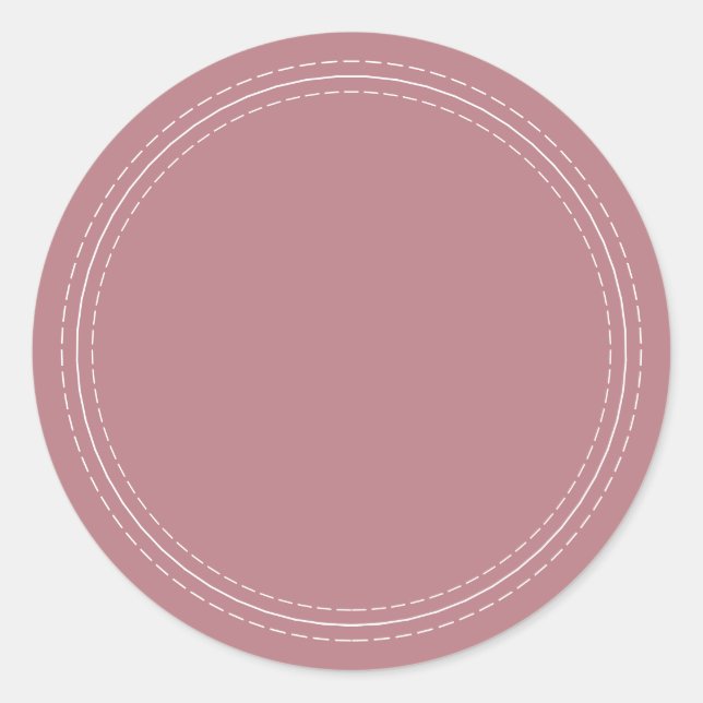 Rustic Homemade Simple Dusty Rose Write On Classic Round Sticker (Front)