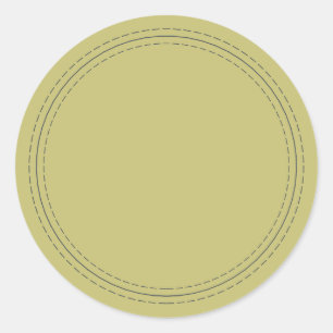 Rustic Homemade Simple Olive Green Write On Classic Round Sticker