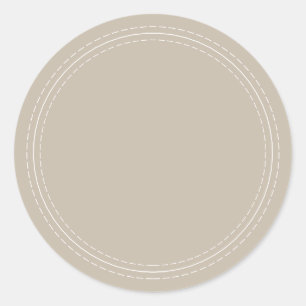Rustic Homemade Simple Pebble Grey Write On Classic Round Sticker