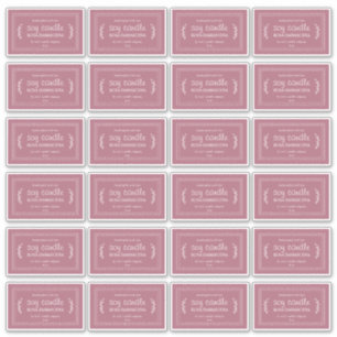 Rustic Homemade Soy Candle Labels 24x Cassis