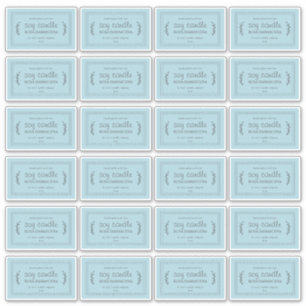 Rustic Homemade Soy Candle Labels 24x Light Blue