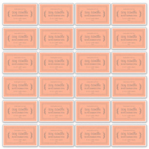 Rustic Homemade Soy Candle Labels 24x Orange