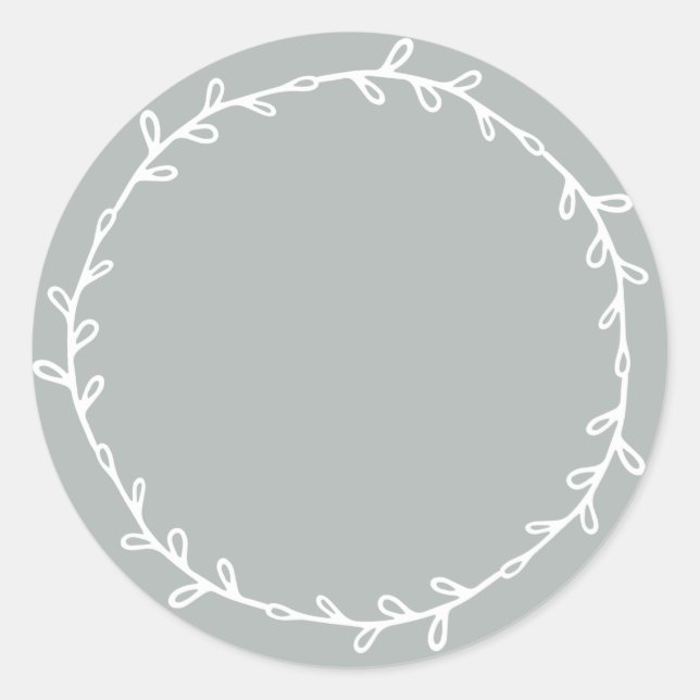 Rustic Homemade Storm Grey Write On Classic Round Sticker (Front)