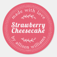 Rustic Homemade Strawberry Cheesecake Pink