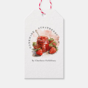 Rustic Homemade Strawberry Jam Mason Jar Hang Tag