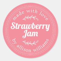 Rustic Homemade Strawberry Jam Pink