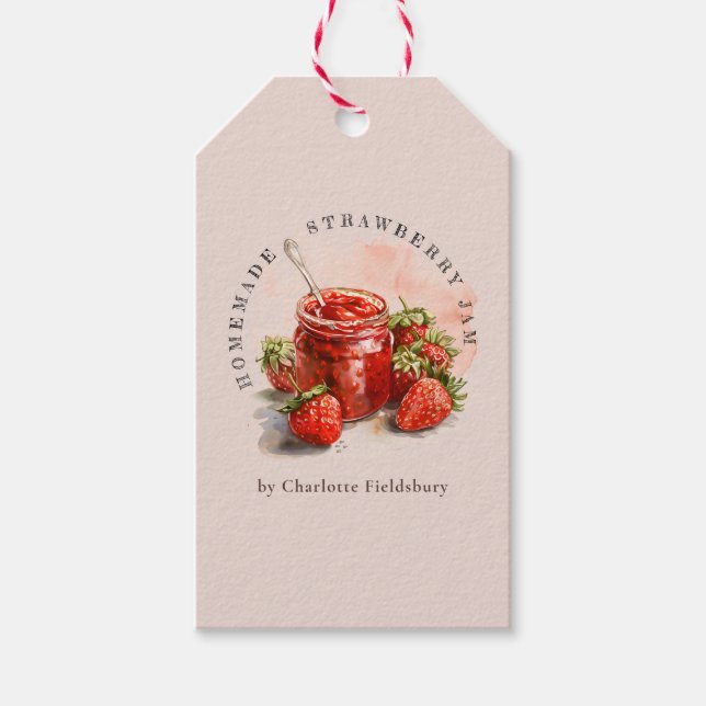 Rustic Homemade Strawberry Jam Thank You Hang Tag (Front)