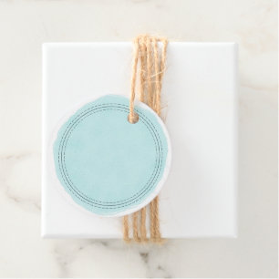 Rustic Homemade Turquoise Watercolor Wash Write On Favour Tags