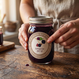 Rustic Homemade with Love Blackberry Bramble Jelly Classic Round Sticker