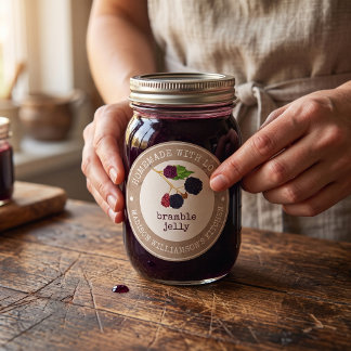 Rustic Homemade with Love Blackberry Bramble Jelly Classic Round Sticker
