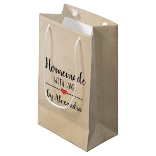 Rustic Homemade with love kraft small gift bag
