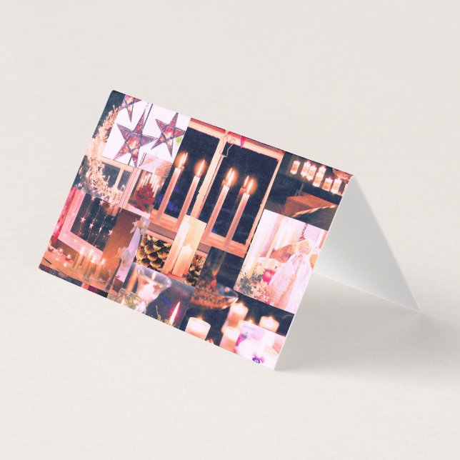 Rustic Homespun Christmas Decorations Collage Card (Front)