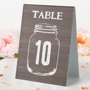 Rustic homestead wedding table number signs