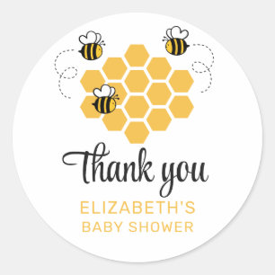 Rustic Honey Bee Baby Shower Favour Thank You Classic Round Sticker