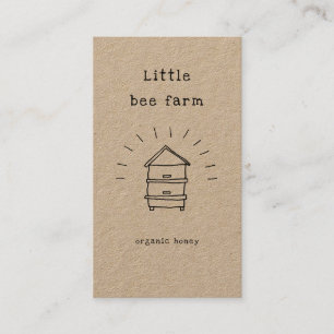 rustic honey doodle beehive kraft business card