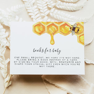 Rustic Honeycomb Bee Books for Baby Insert Invitation