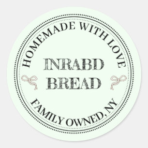 Rustic Honeydew Homemade Baking Label Round Sticke