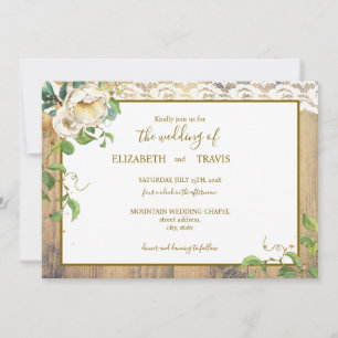 Rustic Honeyed Pine Wedding 2 Invitation