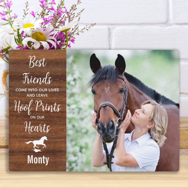Rustic Hoof Prints On Our Hearts Horse Memorial Plaque (Creator Uploaded)