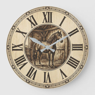 Rustic Horse Barn Wall Clock   Farmhouse Decor 