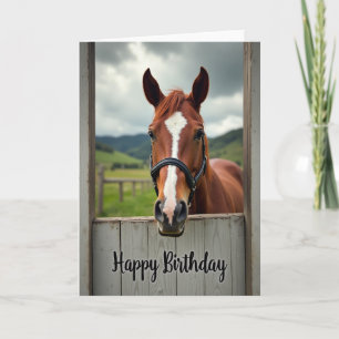 Rustic Horse Birthday Card