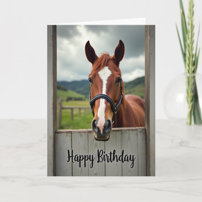Rustic Horse Birthday Card (Front)