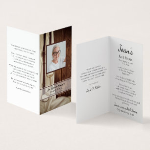Rustic Horse Bit and Satin Funeral Memorial Prayer Business Card