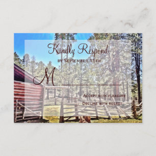 Rustic Horse Corral Country Wedding RSVP Cards