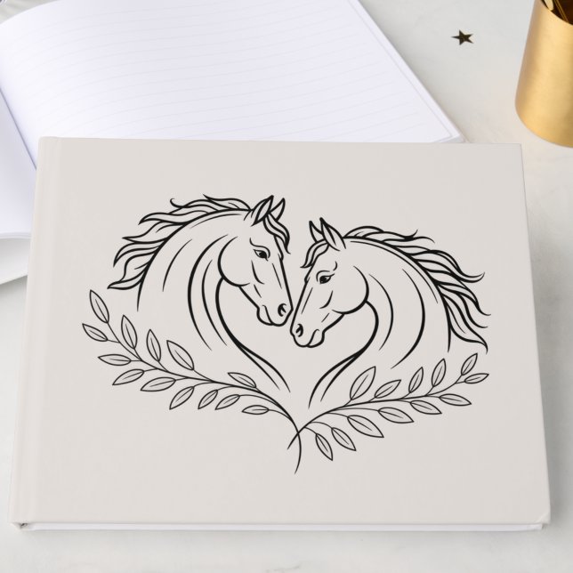 Rustic Horse Country Western Elegant Wedding Guest Book (Creator Uploaded)