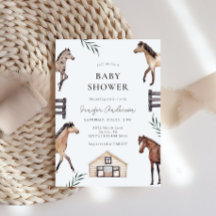 Rustic Horse Farm Baby Shower Invitation