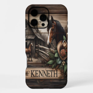 Rustic Horse Farm Sign iPhone 16 Pro Max Case
