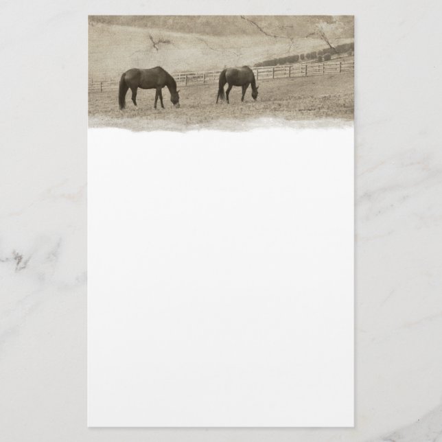 Rustic Horse Farm Stationery (Front)