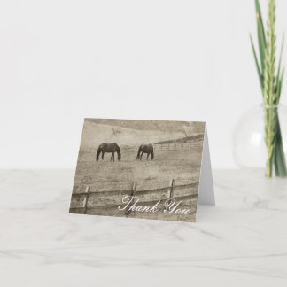 Rustic Horse Farm Thank You Card