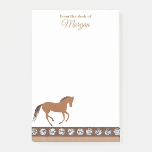 Rustic Horse Faux Leather From The Desk Of Pony Post-it Notes