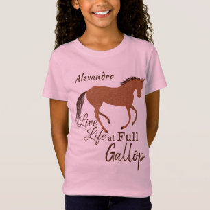 Rustic Horse Faux Leather Live Life Motivational T-Shirt
