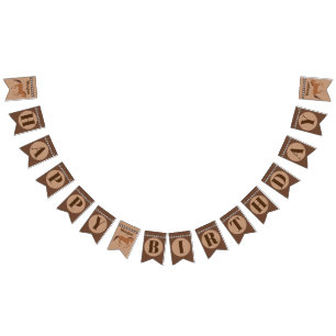 Rustic Horse Faux Leather Personalised Birthday Bunting