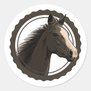 Rustic horse head label