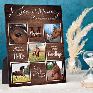 Rustic Horse Memorial Personalized Pet Loss Photo Plaque